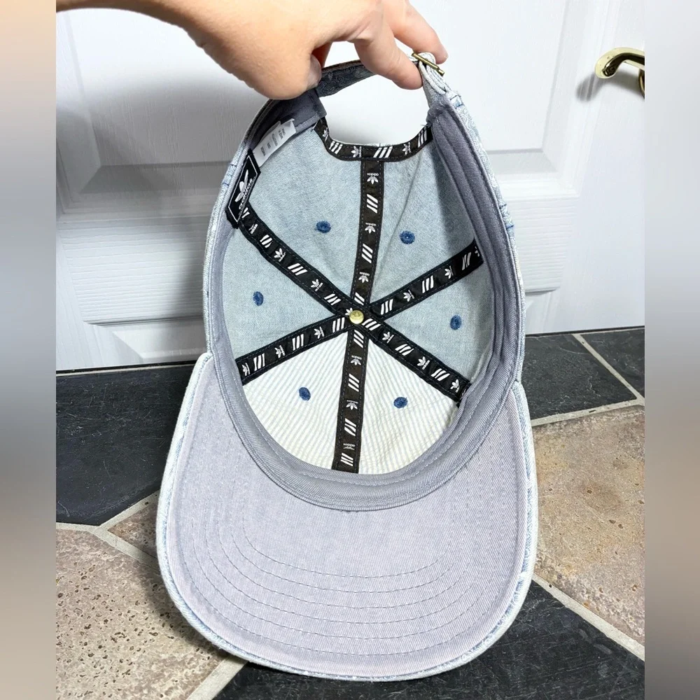Adidas Originals Denim Trefoil Logo Strapback Hat Women’s OS